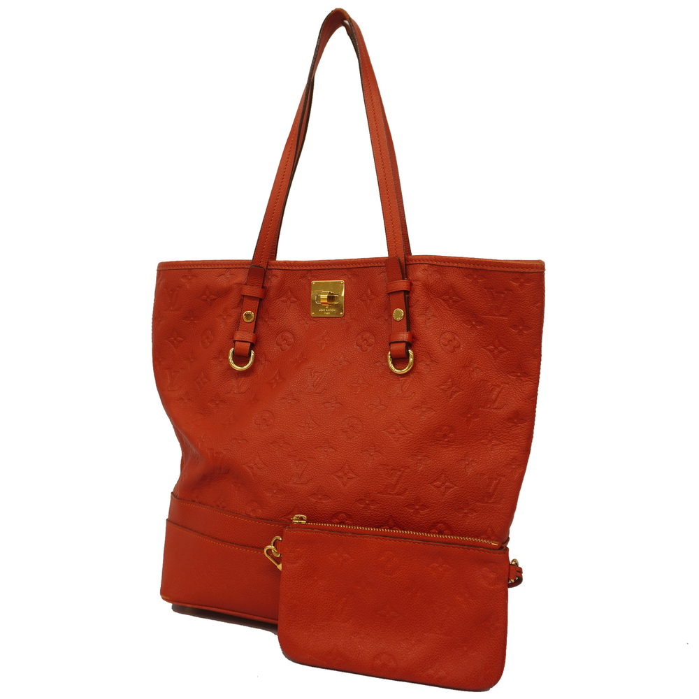 Louis Vuitton Monogram Implant Citadin PM Tote Bag Red
